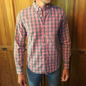 J. Crew Pink and Blue Button Down Dress Shirt